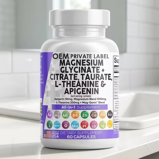 Biochealth Halal GMP Magnesium Glycinate Capsules High Absorption Formula for Sleep Calm Heart Support Healthcare Supplement