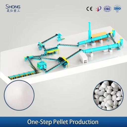 Fully Automatic Animal Manure Organic Fertilizer Production Line High Quality Double Roller Granulator 1-3T/H Oblate Spheroidal