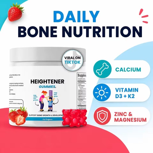 Kids Calcium Gummy Supplement for Height Development 60 Count