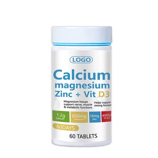 Custom Formula Calcium Magnesium Zinc Vitamin D3 Supplement Bulk Wholesale Supplement for Private Label Brand