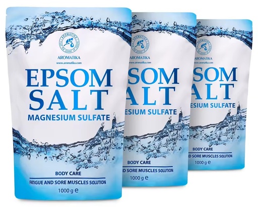 Epsom Bath Salt Bulk Set 3x1000g Magnesium Sulfate Crystals 3kg Value Pack for Spa Salon Wholesale