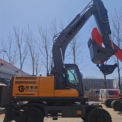 DX Series DX150W-C Heavy Duty 360 4x4 Wheel Excavator with Cummins Engine High Digging Power for Mining Rock Breaking