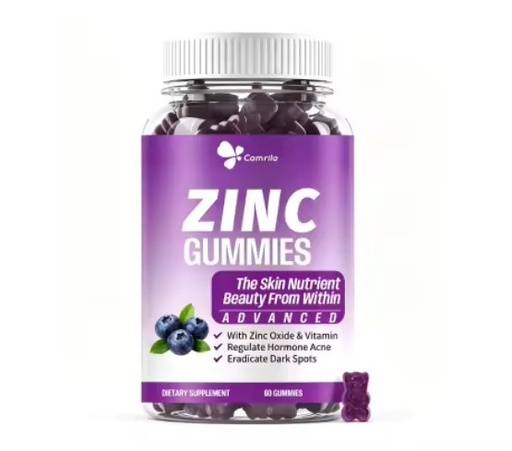 Custom Private Logo Zinc for Acne Gummies 60 Gummies with Regulate Hormone Acne Eradicate Dark Spots Smooth Face and Skin