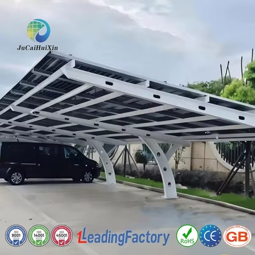 Steel Solar Carport Structure with Bipv Rail 5KW 10KW Waterproof Carport for 2 Car Parking