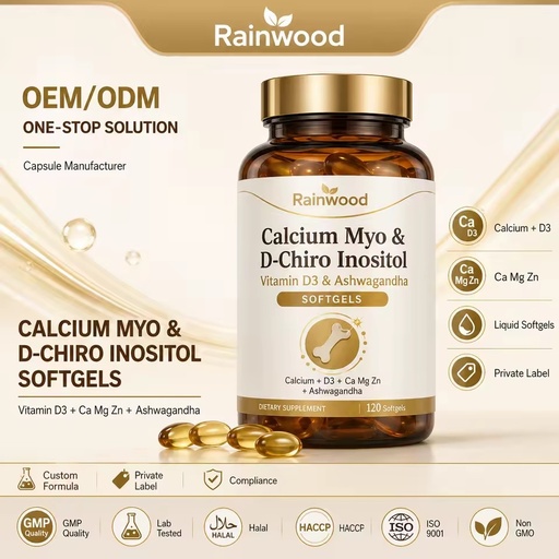 Private Label Natural Vitamin D3 K2 B12 Softgel Capsules Bone Heart Immune Support Dietary Supplement Halal/Kosher