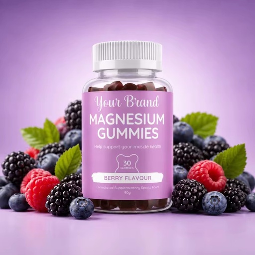 OEM Private Label Magnesium Gummies with Mixed Berry Flavor Non-GMO & Gluten Free for Muscle Relaxation Active Lifestyle Support