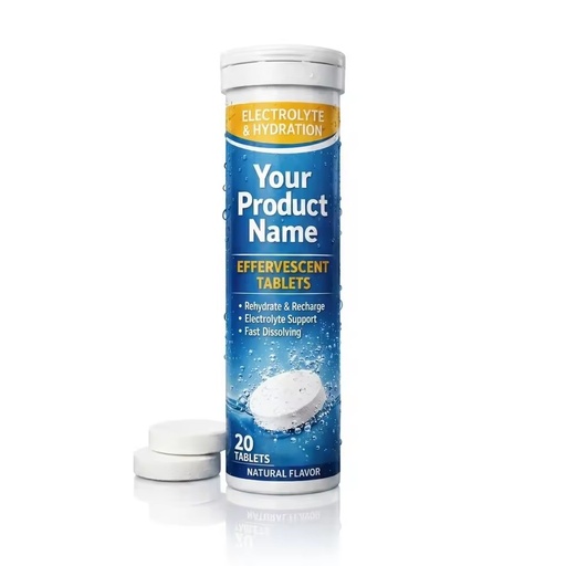 OEM Adult Electrolyte Effervescent Tablets Hydration and Energy Support Fast Dissolve Natural Flavor 20 Tablets