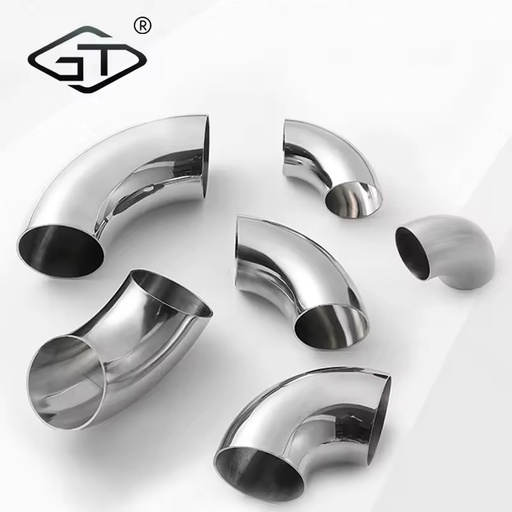 High Precision 304 Stainless Steel Sanitary 90 Degree Welding Short Radius Elbow for Food and Beverage Processing Piping Systems