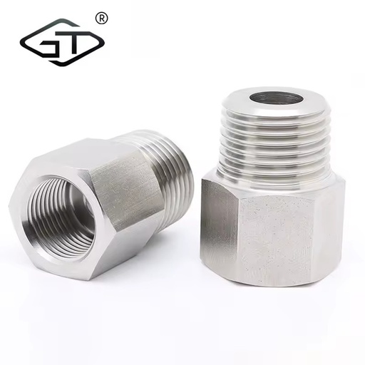 Stainless Steel 304 Adapter Hex Npt Male to Female Thread Reducing Nipple Pipe Fitting Connector for Water Oil Pressure Gauge