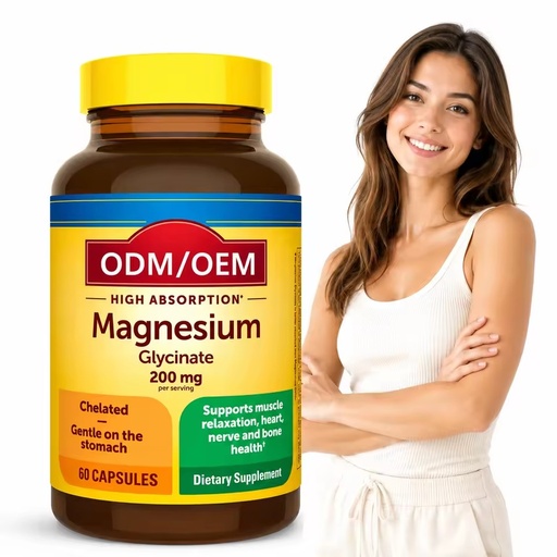 Private Label Magnesium Glycinate 200mg - High Absorption Chelated Formula ODM/OEM - Elite Supplement Manufacturing Solution