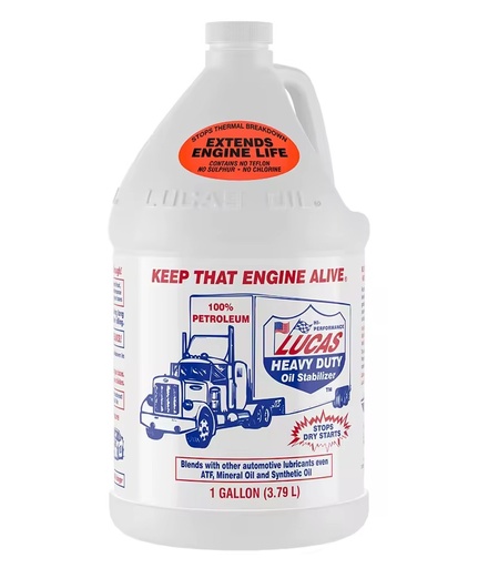 Lucas 10002 Heavy Duty Oil Stabilizer 100% Petroleum Engine Oil Additive 1 Gallon (3.79L) Plastic Bottle Made 4 Bottles/Pack