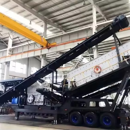 Basalt Impact Crushing Station Wheel-mounted with Vibrating Screen and Conveyor