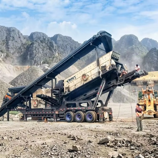 Mining Ore Stone Impact Crusher Station with Wheel-mounted and Vibrating Screen