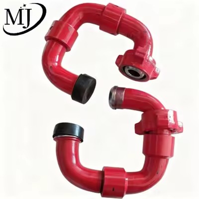 API 6A Fig 1502 High Pressure Swivel Joint 2 Inch Forged Alloy Steel Head Painted Long Sweep Chiksan Style Gas Well Cementing
