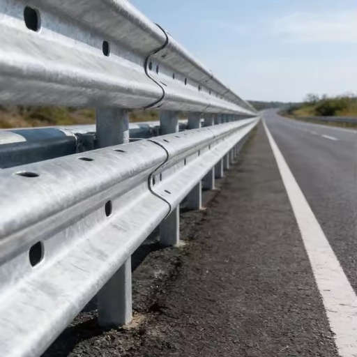 Hot Dip Galvanized Traffic Safety Guardrail Anti Corrosion Durable Long Service Life Customizable Height and Length