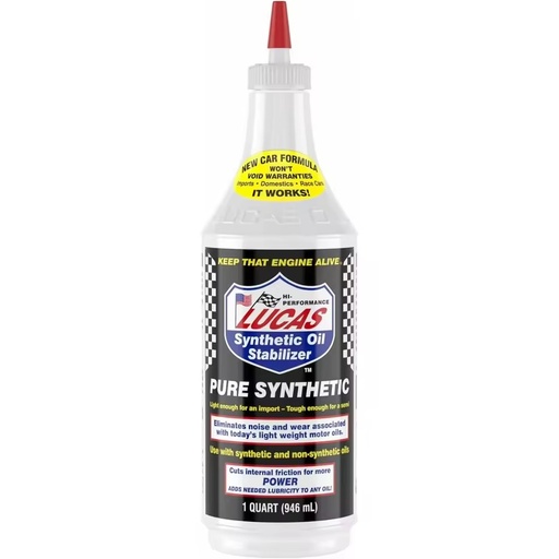 10130 Lucas Pure Synthetic Oil Stabilizer Engine Oil Additive 1 Quart 0.946 Liters Plastic Bottle