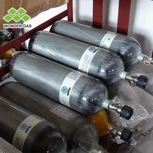 3L 6.8L 9L High Pressure Air Bottle 4500psi 30mpa 300bar PCP Paintball Carbon Fiber Gas Cylinder Scuba Tank