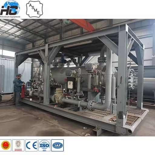 Skid Mounted Oil Gas Water 3 Phase Separator for Oilfield Surface Well Testing