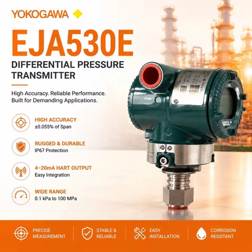 High Accuracy EJA530E Pressure Transmitter Process Control Instrument for Chemical and Petroleum Industry