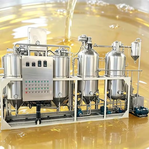Small Scale Automatic Crude Oil Refinery Equipment for Sunflower and Palm Oil Production Stainless Steel