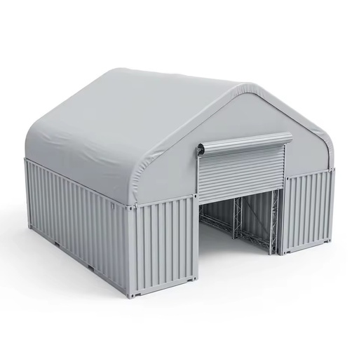 Heavy Duty Galvanized Steel 850g PVC Wind Rated A-Frame Container Shelter for Emergency Relief Supply Storage