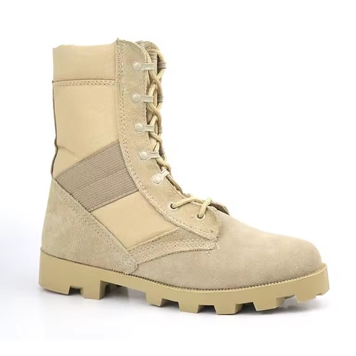 Desert Tan Safety Boots Steel Toe Cap Sand Color Commando Work Boots High Ankle Support for Arid Operations