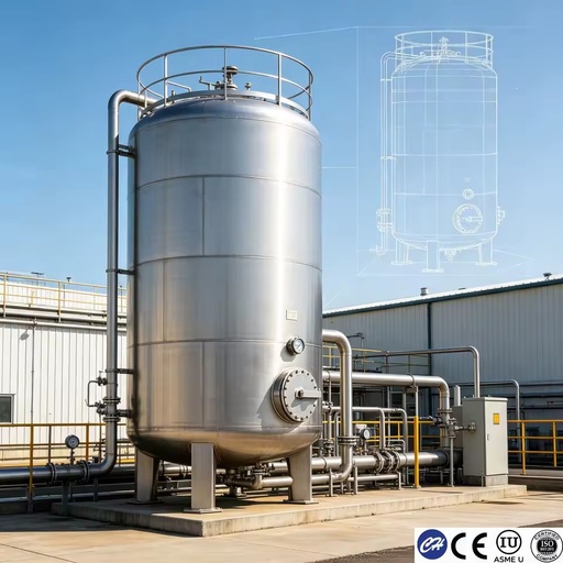 Custom ASME Pressure Oil Storage Tank 304 Stainless Steel Horizontal Cylindrical Diesel Fuel Tank for Industrial Use