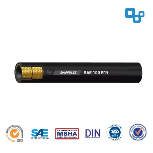 SAE 100 R19 High Pressure Hydraulic Hose, Steel Wire Spiral Reinforced Rubber Hose for Heavy Duty Machinery