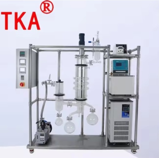 High Vacuum Molecular Distillation Equipment Two Stage Condenser Continuous Feeding Horizontal Frame for Essential Oil Heat