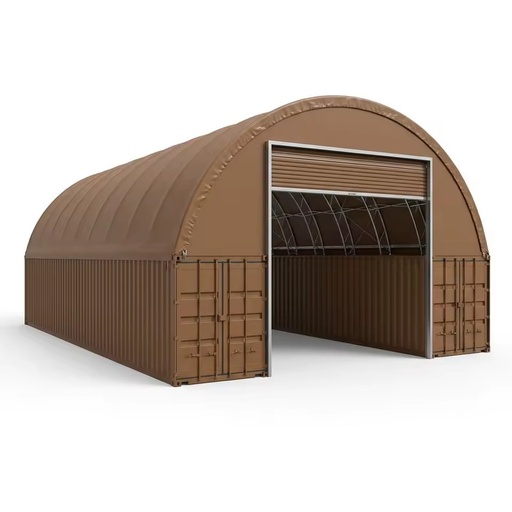 Clear Span Snow Load Heavy Duty Bolt-on Steel Frame Curved Dome Container Shelter for Port Logistics Warehouse