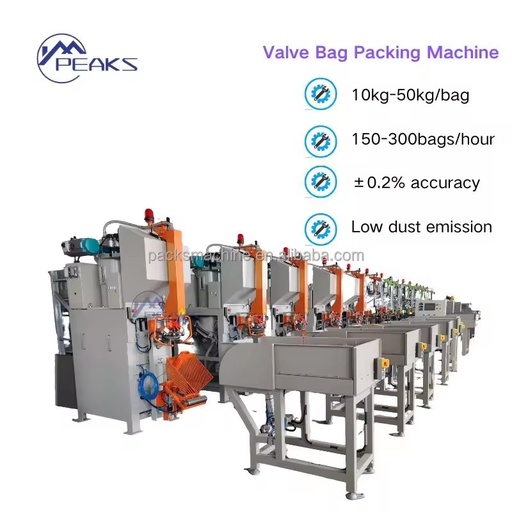 Automatic Petroleum Coke Valve Bag Filling Bagging Packaging Machine High Speed 40kg Poultry Feed Valve Bag Packer