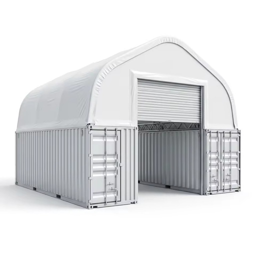 Clear Span 610g PVC UV Resistant Galvanized A-Frame Shipping Container Storage Tent for Emergency Relief Supply Storage