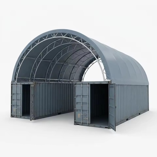 Clear Span 610g PVC UV Resistant Galvanized Arch Shipping Container Storage Tent for Port Logistics Cargo Storage