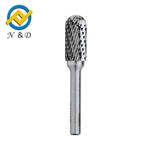 Single & Double Cut Type C Cemented Tungsten Carbide Ball Nosed Cylinder Burrs End Mill Low Price Milling Cutter OEM Wholesale