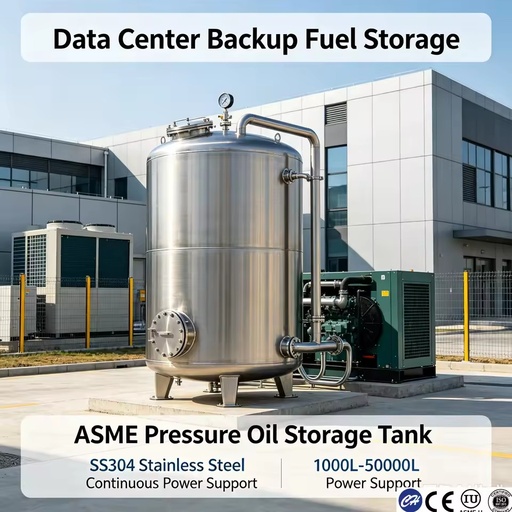 Vertical 304 Stainless Steel Oil Storage Tank Diesel Fuel Petroleum Storage Tank ASME Pressure Vessel for Industrial Use