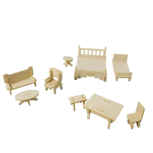 Kids' 3D Felt Lightweight Nonwoven Mini Furniture DIY Puzzle Educational Toy Game Set Gift