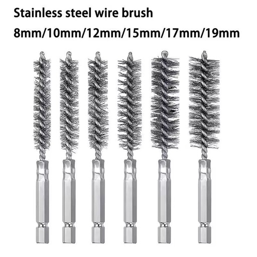 304 Stainless Steel Copper Wire Multi-Diameter Hexagonal Rod Gun Pipe Brush Cleaning Inner Hole Set Nickel Plated Steel