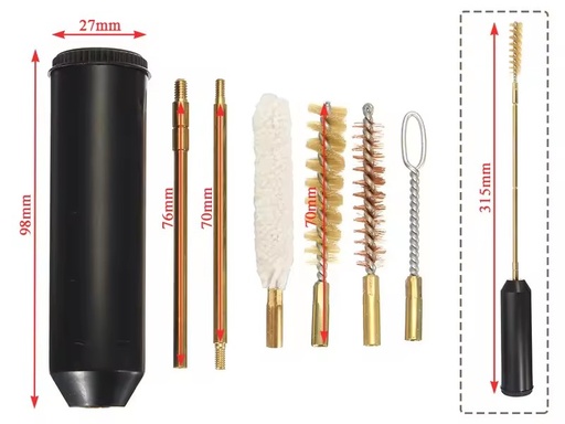 2026 Hot Selling Portable 6X Security Gun Cleaning Kit with Brass Rods and Brushes in Compact Tube for Gun Maintenance