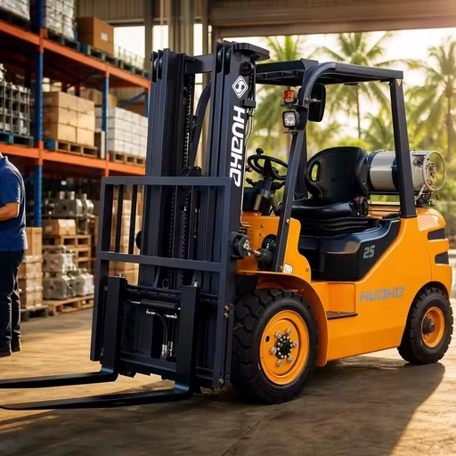 2500kg LPG Dual Fuel Forklift Propane Gasoline Internal Combustion Counterbalance Pallet Truck Industrial Yard Cargo Handler