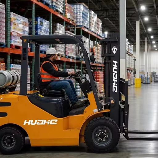 Counterbalance LPG Forklift 2T Dual Fuel 2000kg Propane Gasoline Engine Pneumatic Tyre Industrial Lifting Truck Cargo Handler