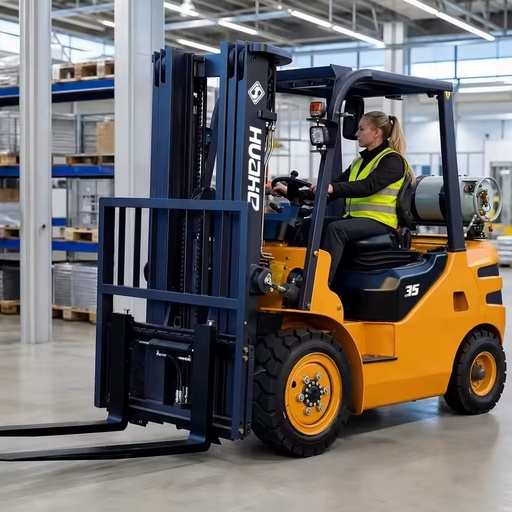 3.5 Ton LPG Forklift Dual Fuel Propane Gasoline 3500kg IC Counterbalance Truck Port Yard Outdoor Heavy Load Lifting Equipment