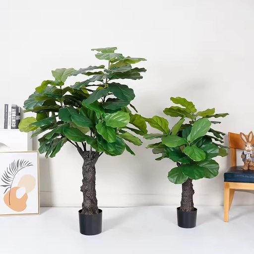 Plastic Ficus Lyrata Artificial Potted Plant Indoor for Office Garden Decoration Home Decor Faux Plants Artificial Plants