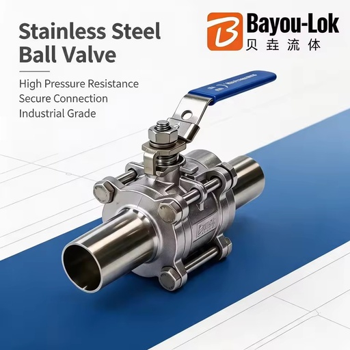 Three-piece Welded Ball Valve with Valve Fitting, Resistant to 3000 Psi Standard, Bidirectional, SS316, 1/8, 1/4, 3/8, 1/2