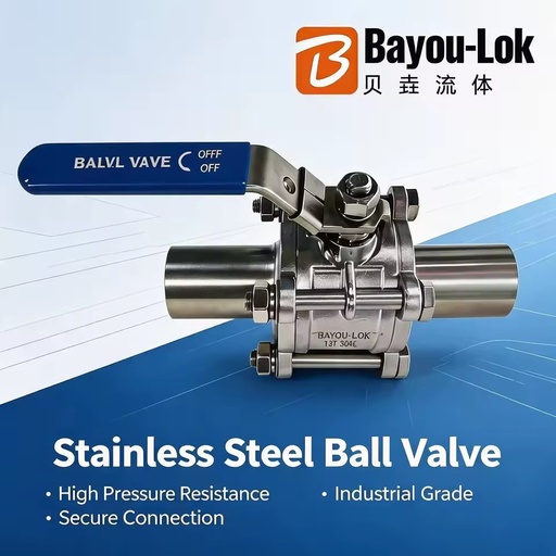 SS316 Three-piece Ball Valve with Socket Weld Ends, Customizable in Size for Industrial Fluid Control Gas Pressure Regulator