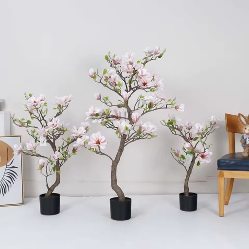 Plastic Magnolia Denudata Artificial Potted Plant Indoor Office Garden Decoration Home Decor Faux Plants Artificial Plants