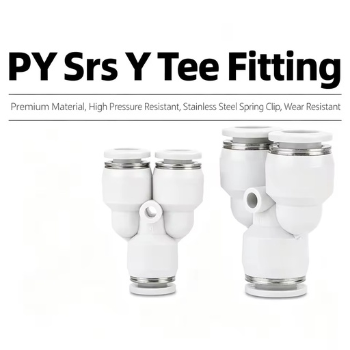 Pneumatic Plastic Push Fittings PY Y-type Equal Tube Connector Quick Coupling for 4 6 8 10 12 16MM Air Pipe Joint