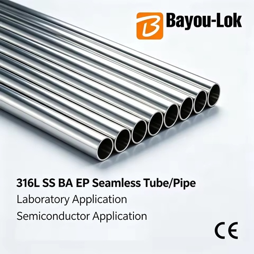 316L SS BA EP Seamless Tube Electropolished Tubing UHP Gas Semiconductor Laboratory Precision Pipe Valve Fittings High Pressure
