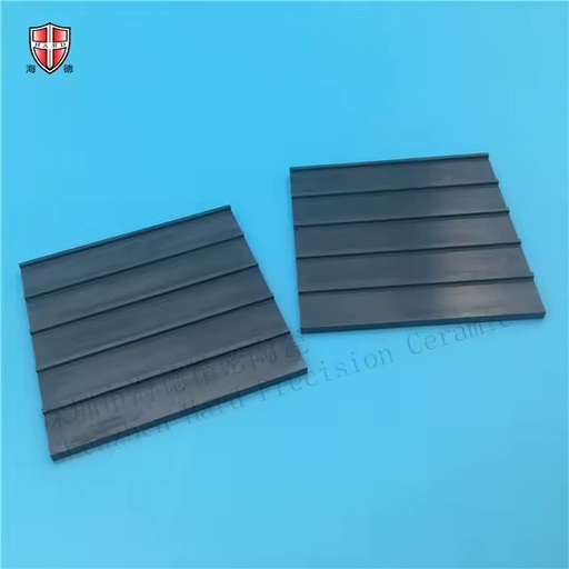 Precision CNC Machined Silicon Carbide SiC Ceramic Slotted Carrier Plate with High Density Parallel Grooves for Wafer Handling