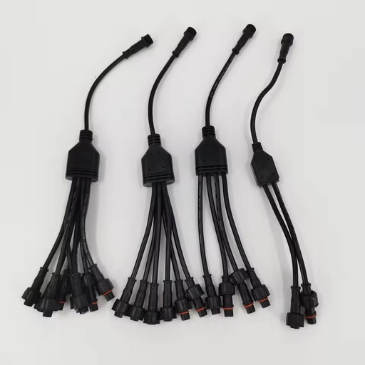 RGBW Splitter Cable Wire Waterproof 5-Core Connector Round Jonit Splitter for LED Wheel Light Rock Light Boat Light