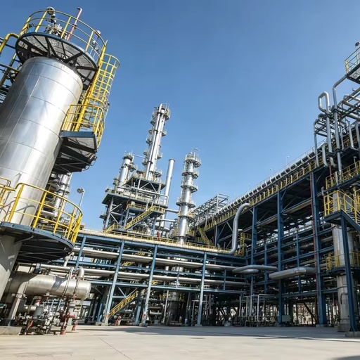 Crude Oil Atmospheric Vacuum Distillation and FCC Fluid Catalytic Cracking Refinery Plant